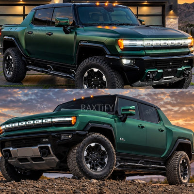 Matte Chrome Venom Green Car Wrap on hummer