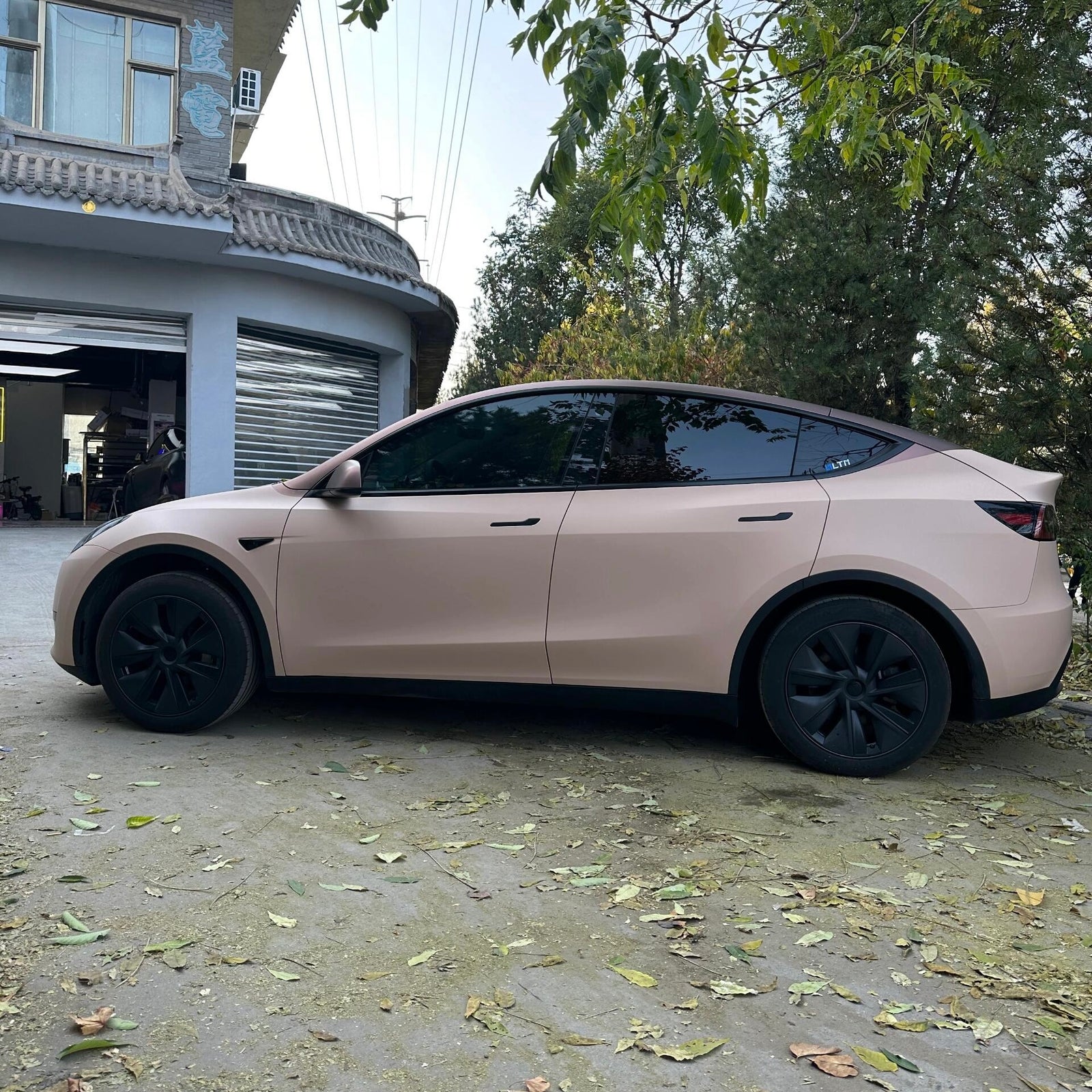 Matte Sand Yellow Vinyl Wrap Tesla