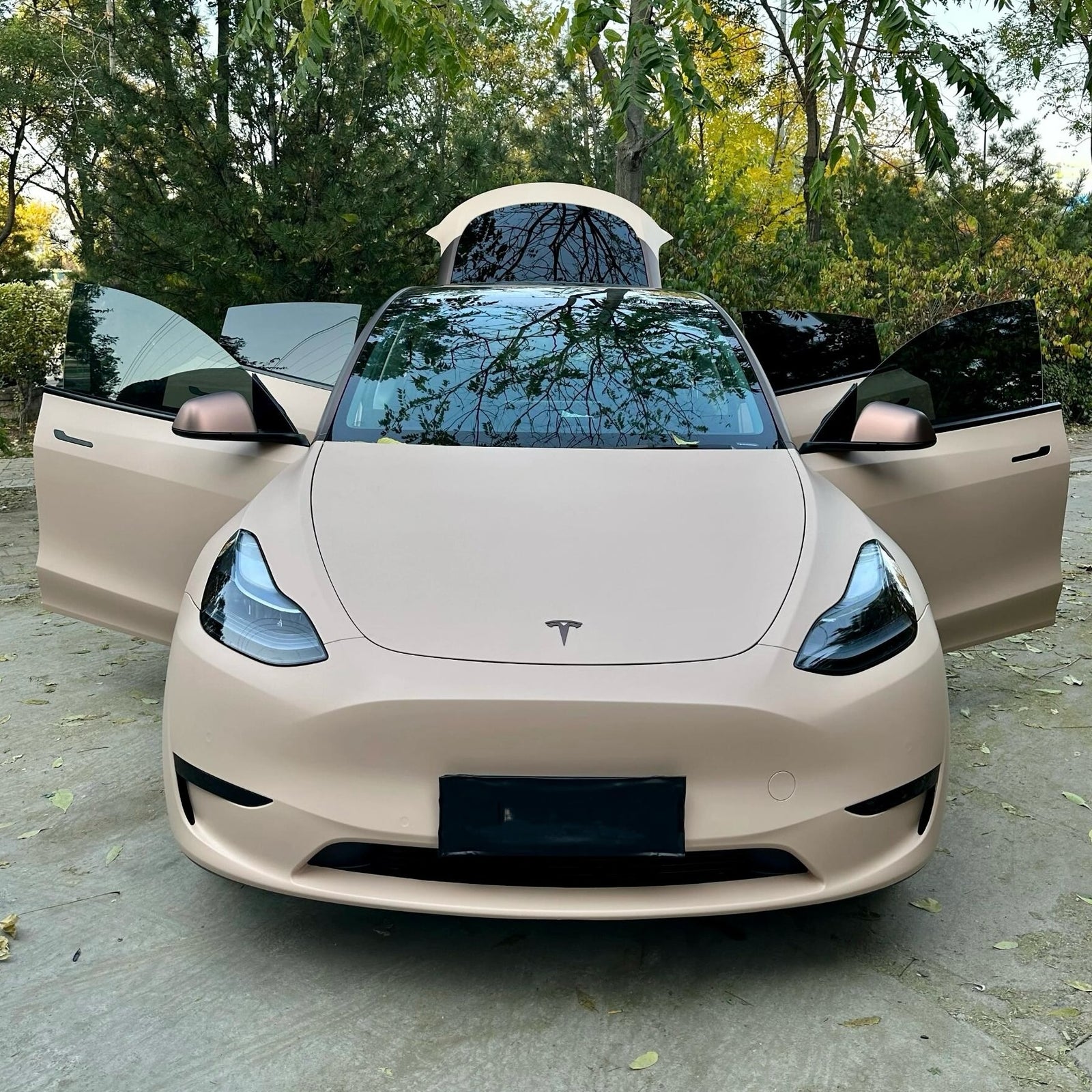 Matte Sand Yellow Vinyl Wrap Car