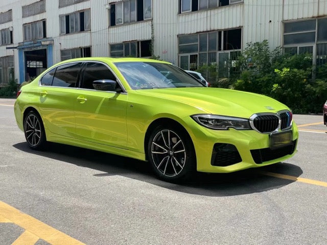 Gloss Metallic Neon Fluorescent  Yellow Vinyl Wrap