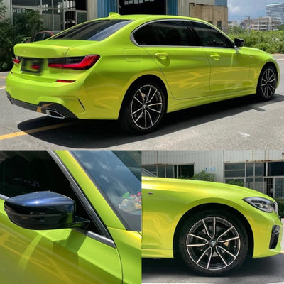 Gloss Metallic Neon Yellow Vinyl Wrap