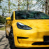 Satin Metallic Yellow Vinyl Wrap Partial