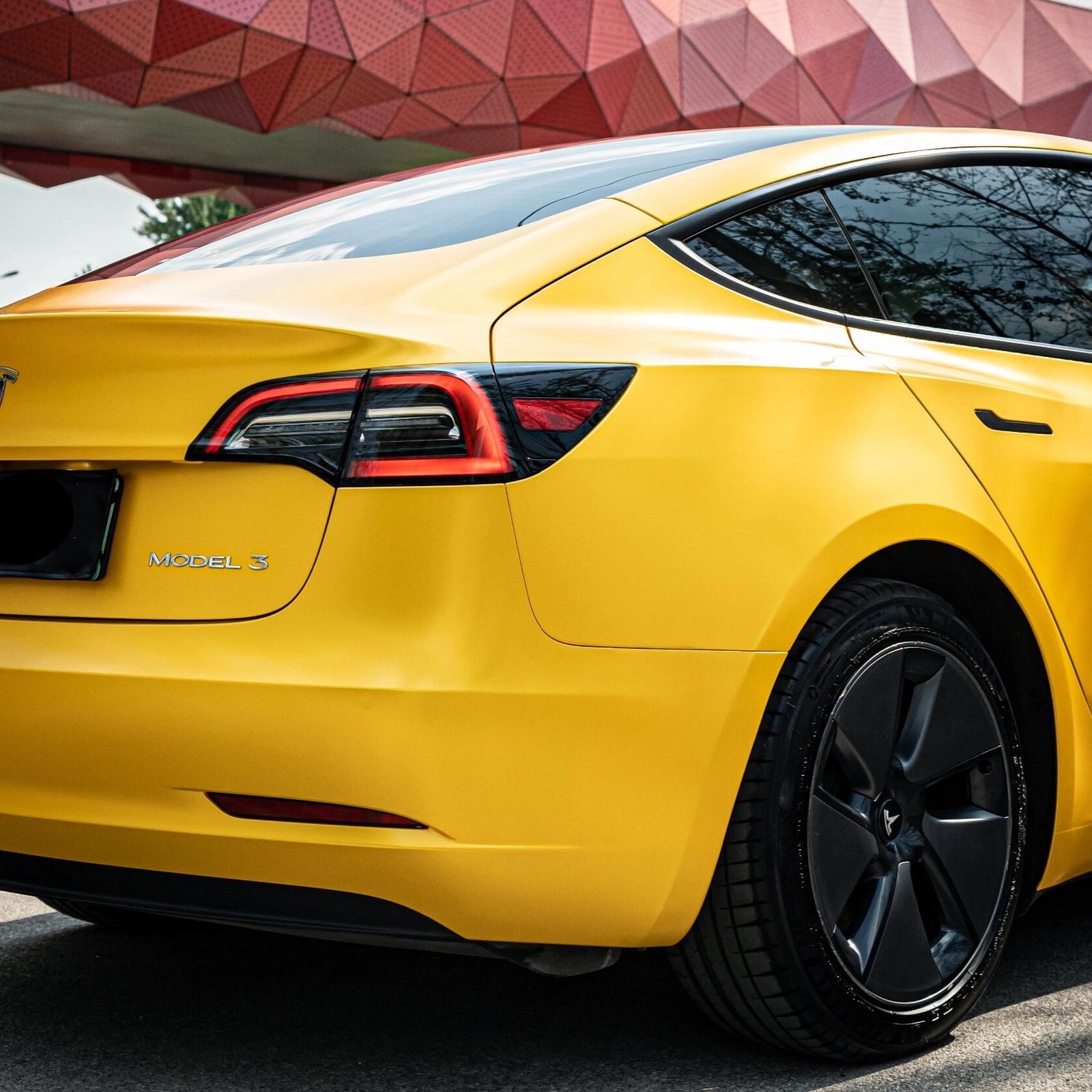 Satin Metallic Yellow Vinyl Wrap Colored Car