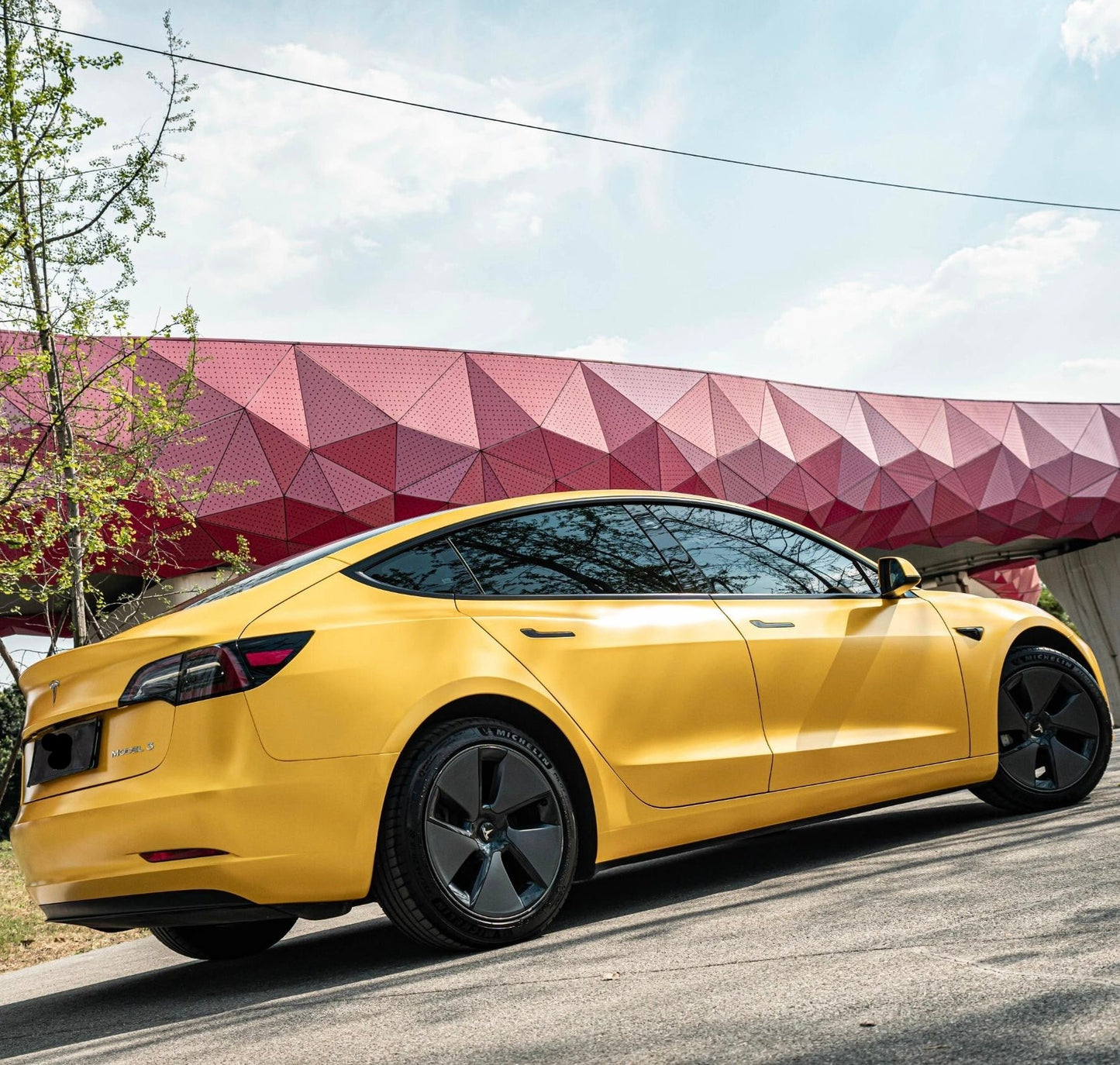 Satin Metallic Yellow Vinyl Wrap