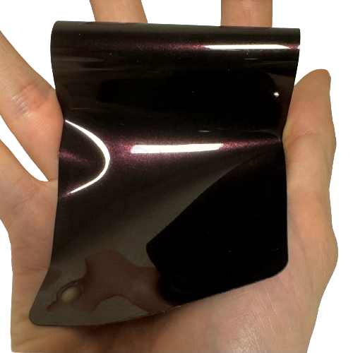 Gloss Metallic Black Red Car Wrap