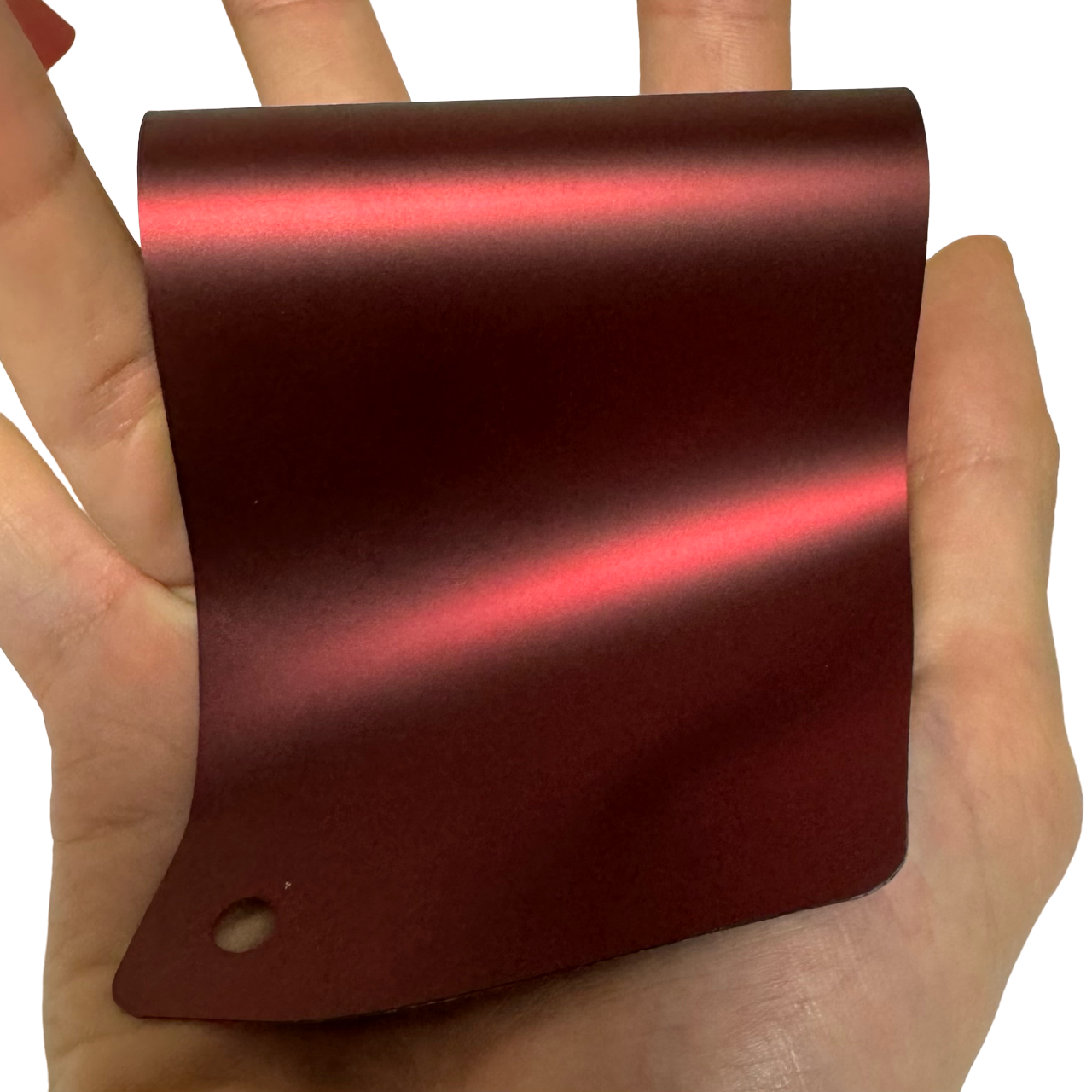 Satin Chrome Silk Oxide Red Vinyl Wrap