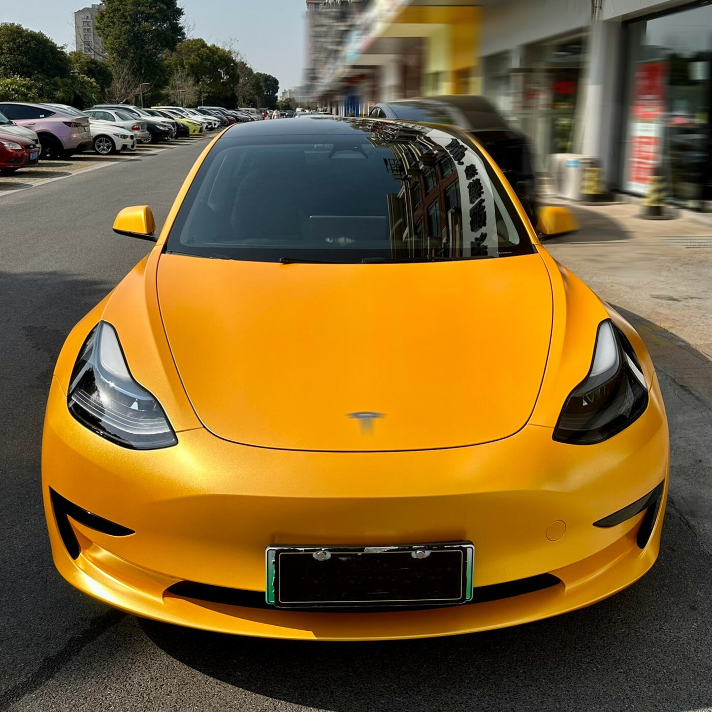 Satin Metallic Golden Yellow Vinyl Wrap Vehicle