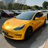 Satin Metallic Golden Yellow Vinyl Wrap Tesla