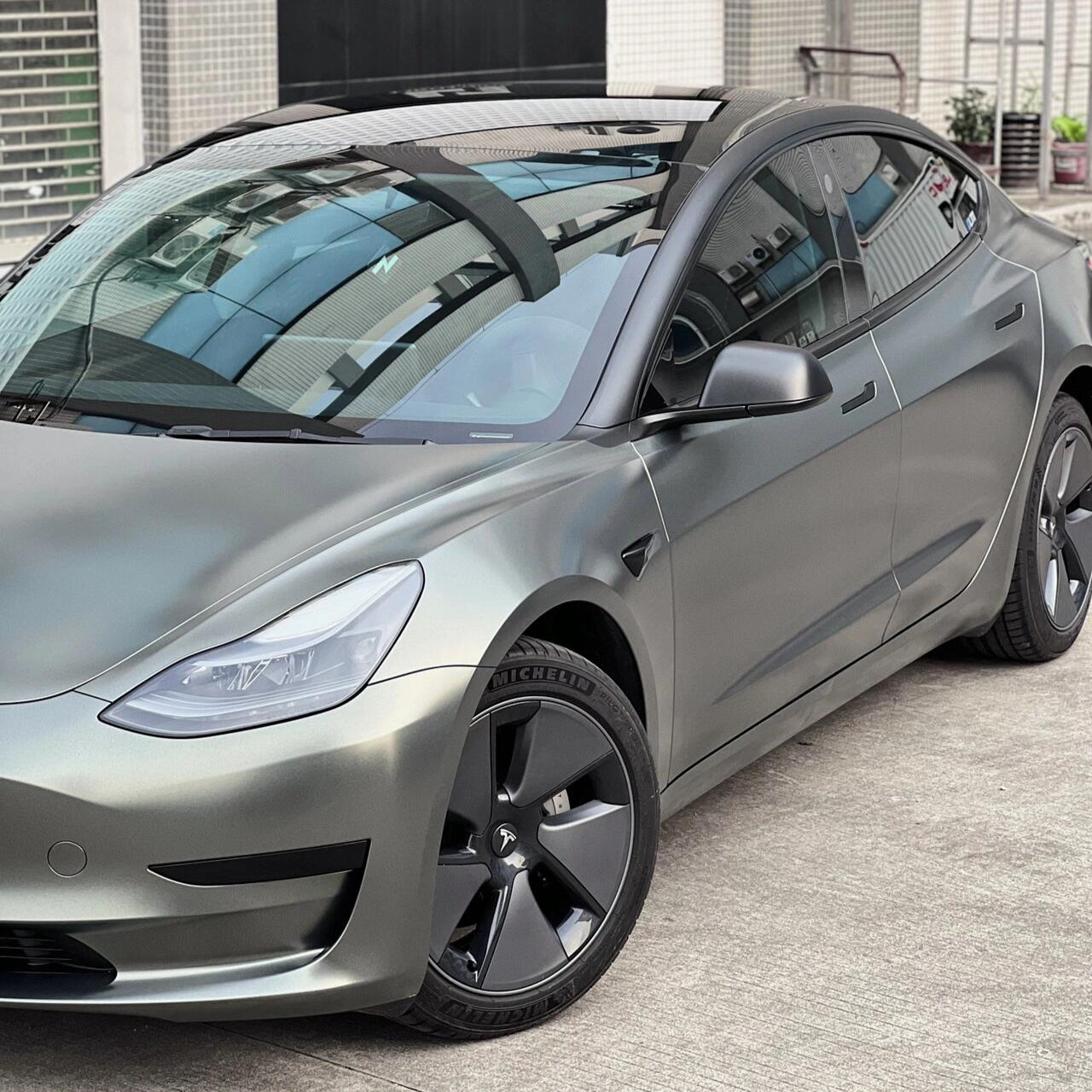 Satin Metallic Brown Gray Vinyl Wrap