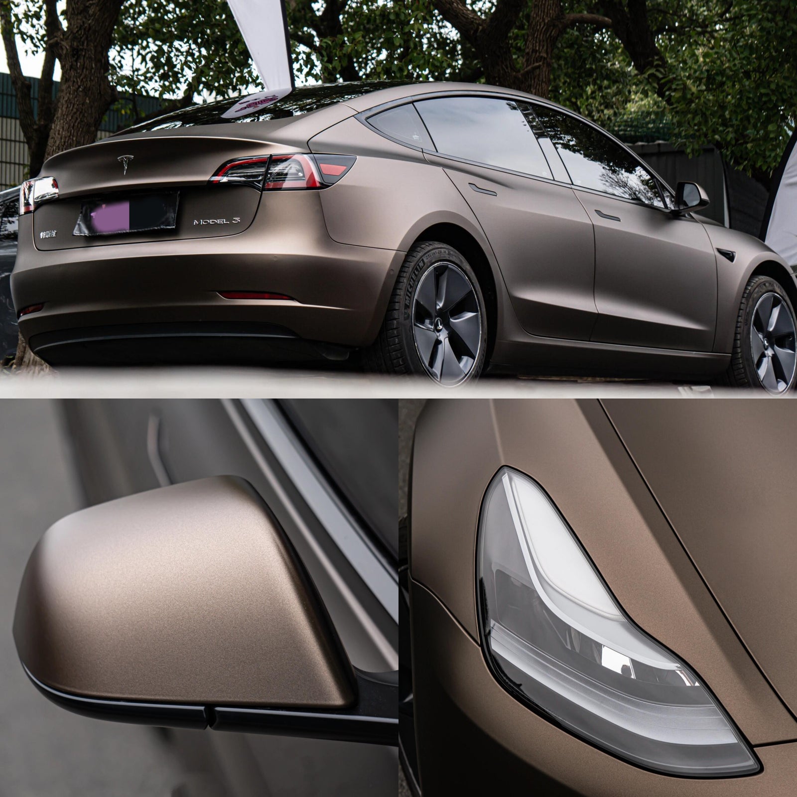 Satin Chrome Obsidian Gray Car Wrap