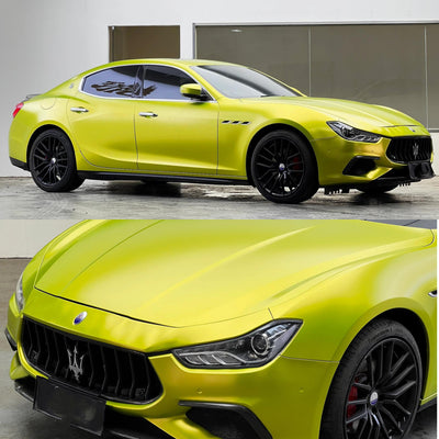 Satin Metallic Lemon Green Vinyl Wrap