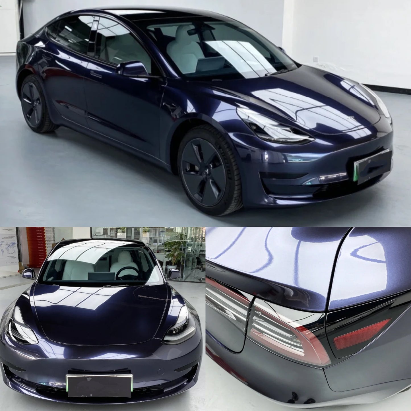 Gloss Metallic Blue Gray Vinyl Wrap