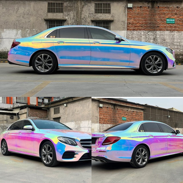 Opal Chrome White Vinyl Wrap Car