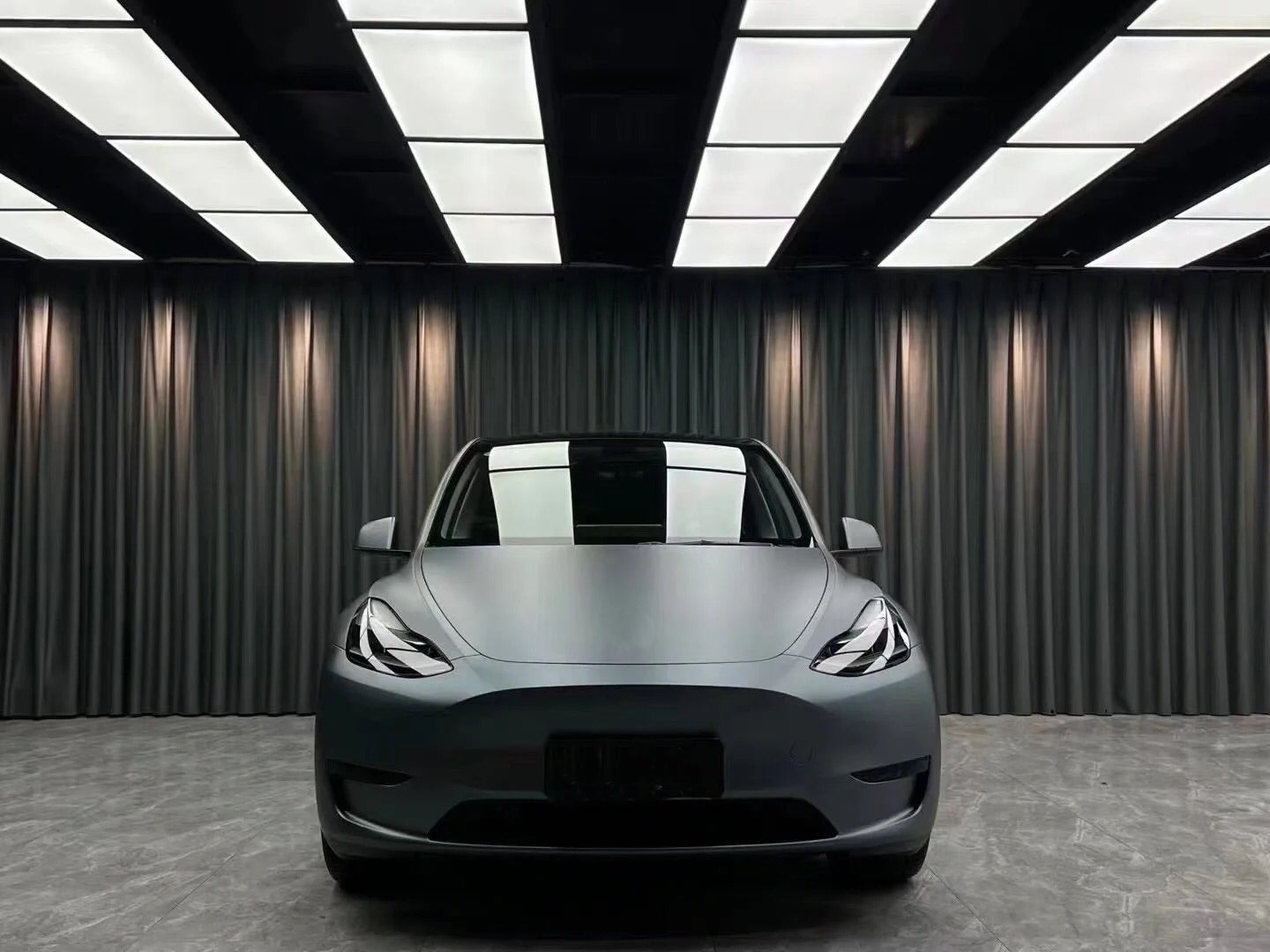 Satin Chrome Silk Gray Blue Vinyl Wrap