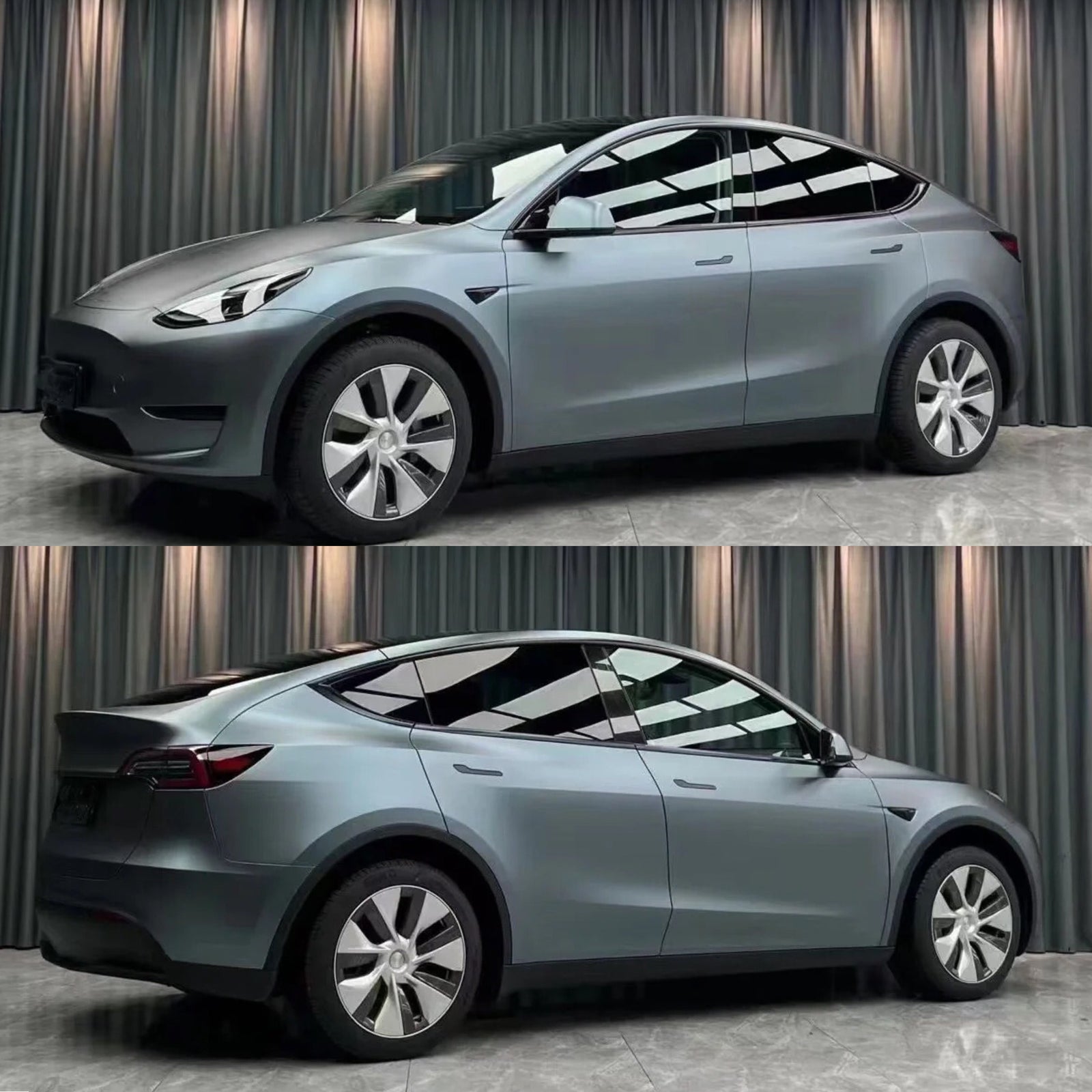 Satin Chrome Silk Gray Blue Vinyl Wrap