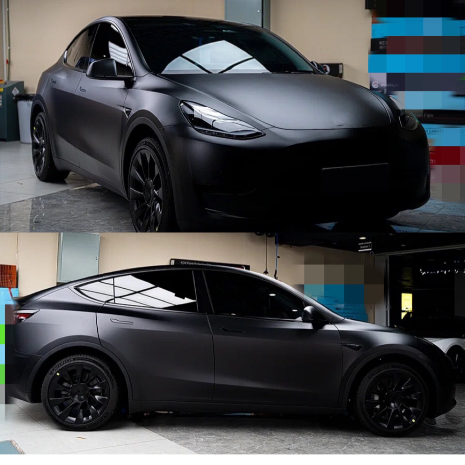Satin Chrome Metal Black Vinyl Wrap Full