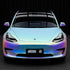 Laser Satin Chrome White Vinyl Wrap Auto