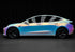 Laser Satin Chrome White Vinyl Wrap Vehicle