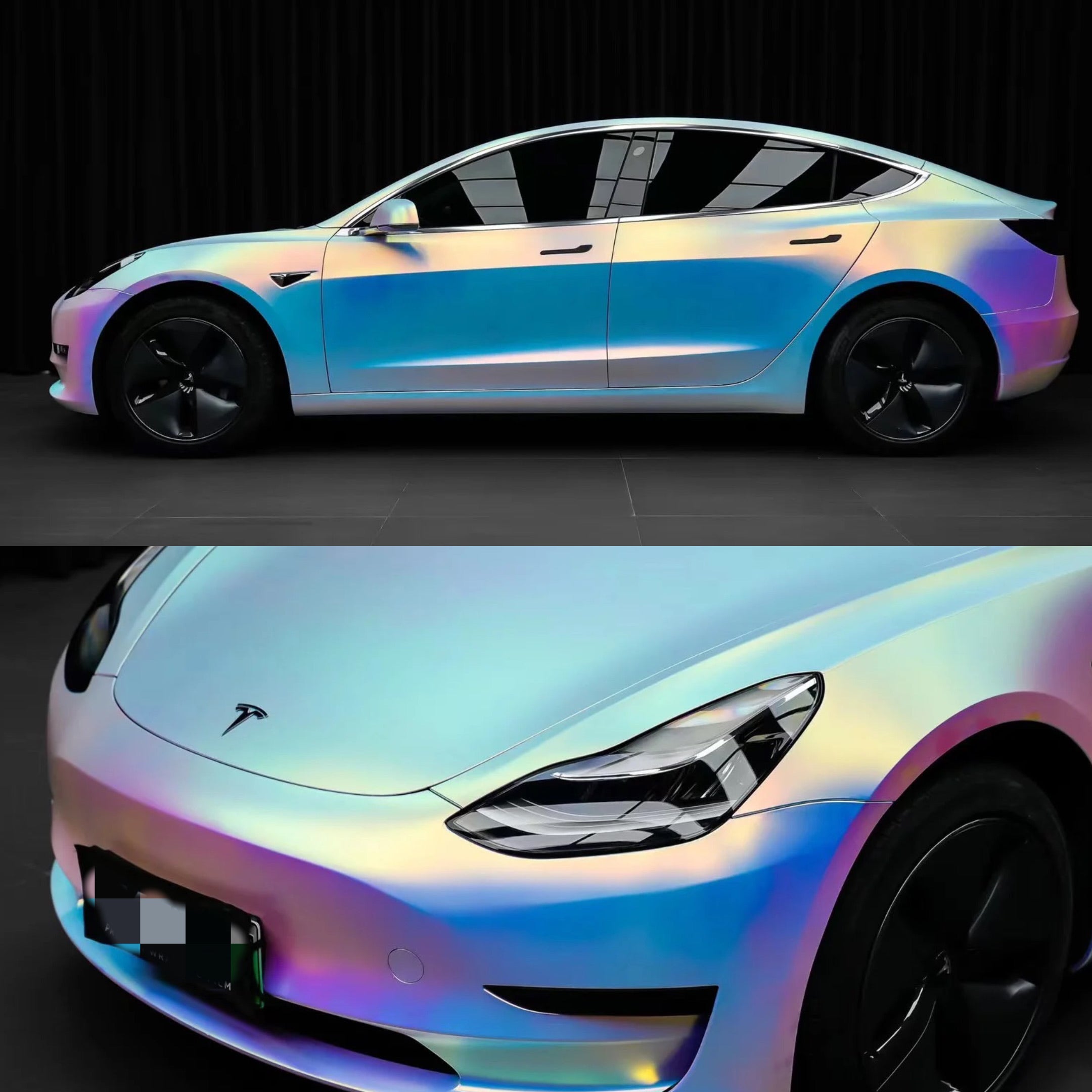 Laser Satin Chrome White Vinyl Wrap Car