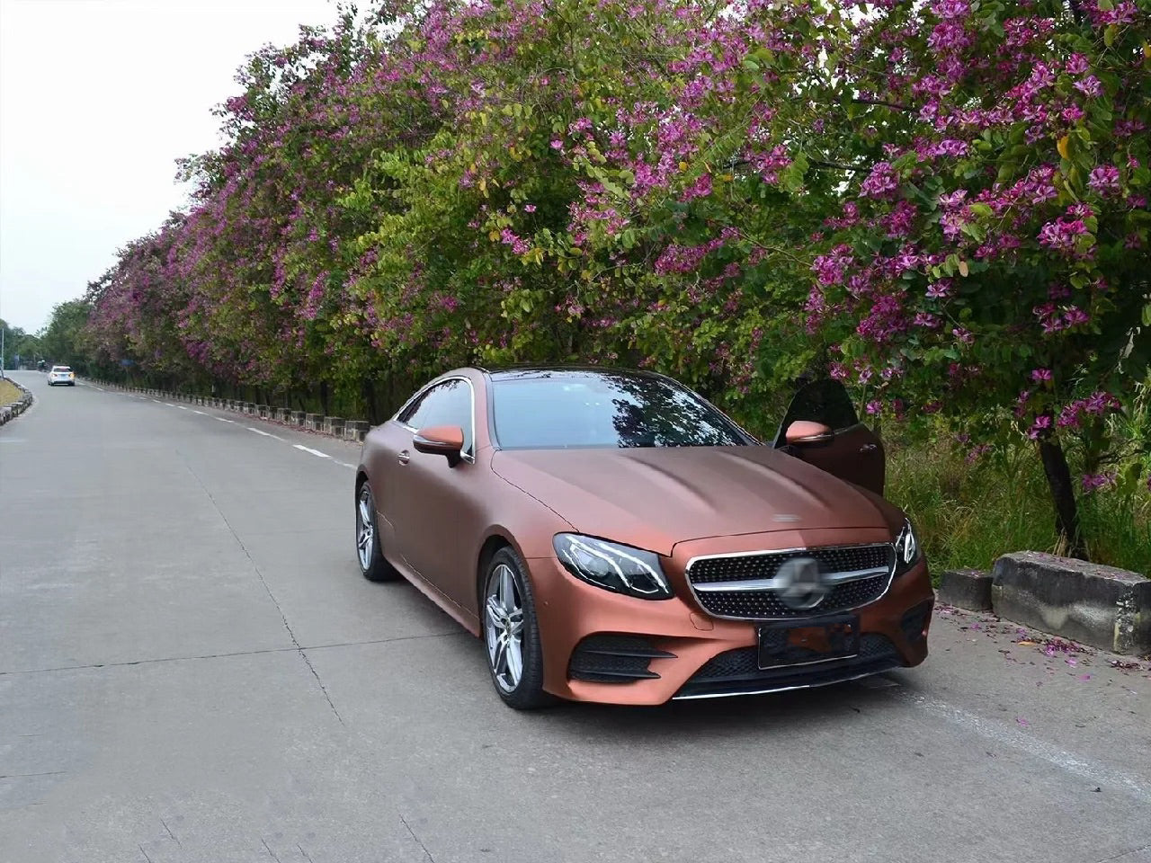 Satin Chrome Metal Brown Vinyl Wrap