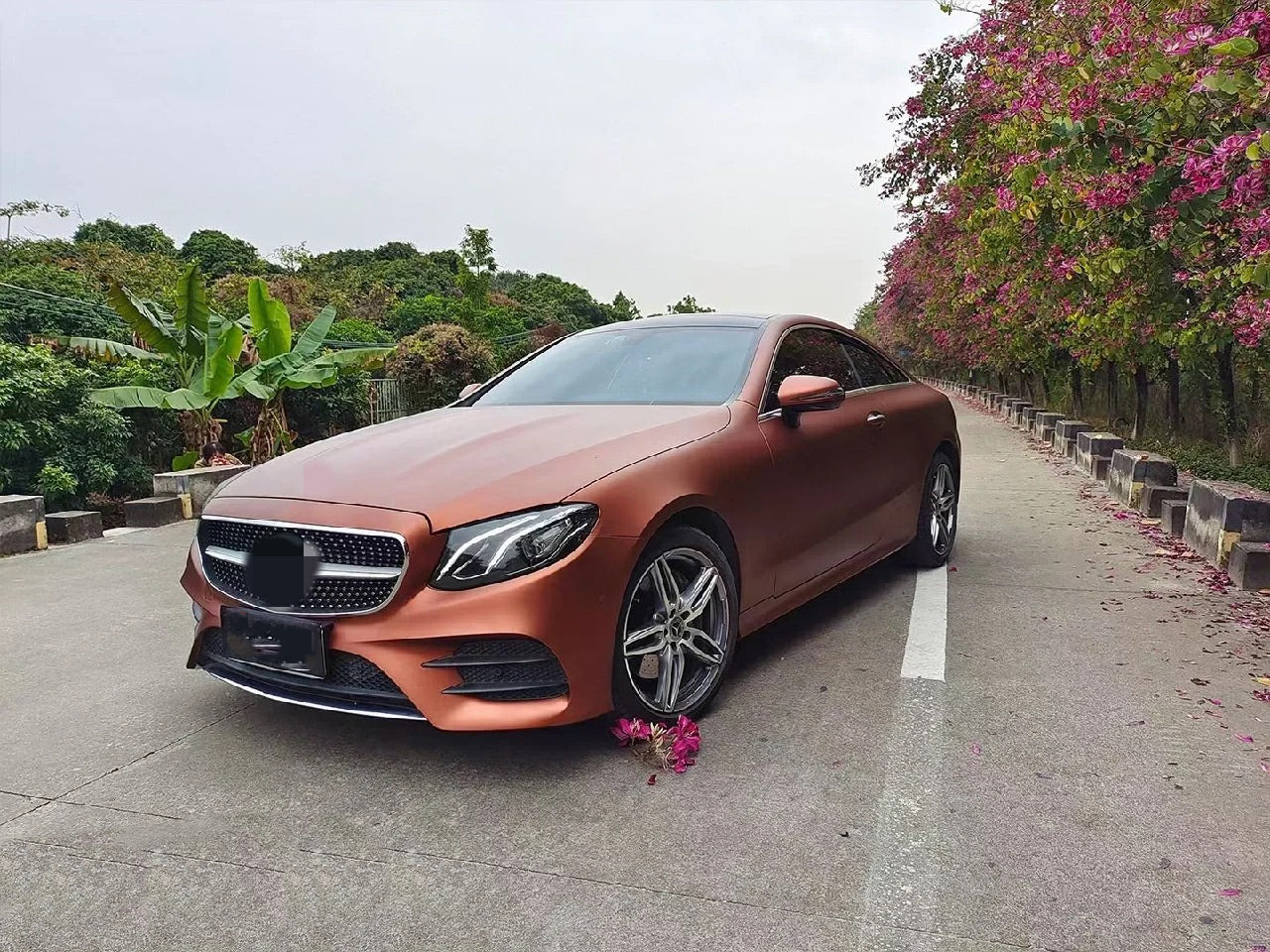 Satin Chrome Metal Brown Vinyl Wrap