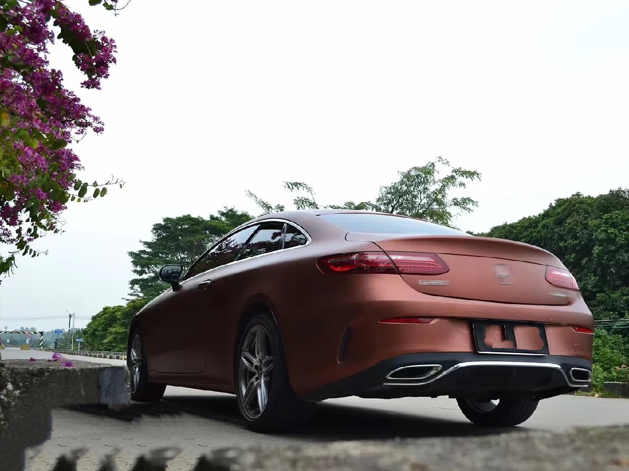 Satin Chrome Metal Brown Vinyl Wrap