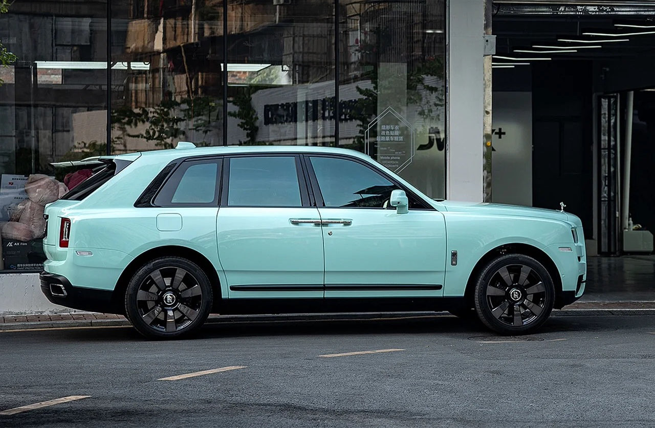 Super Gloss Light Saga Green Vinyl Wrap Rolls Royce
