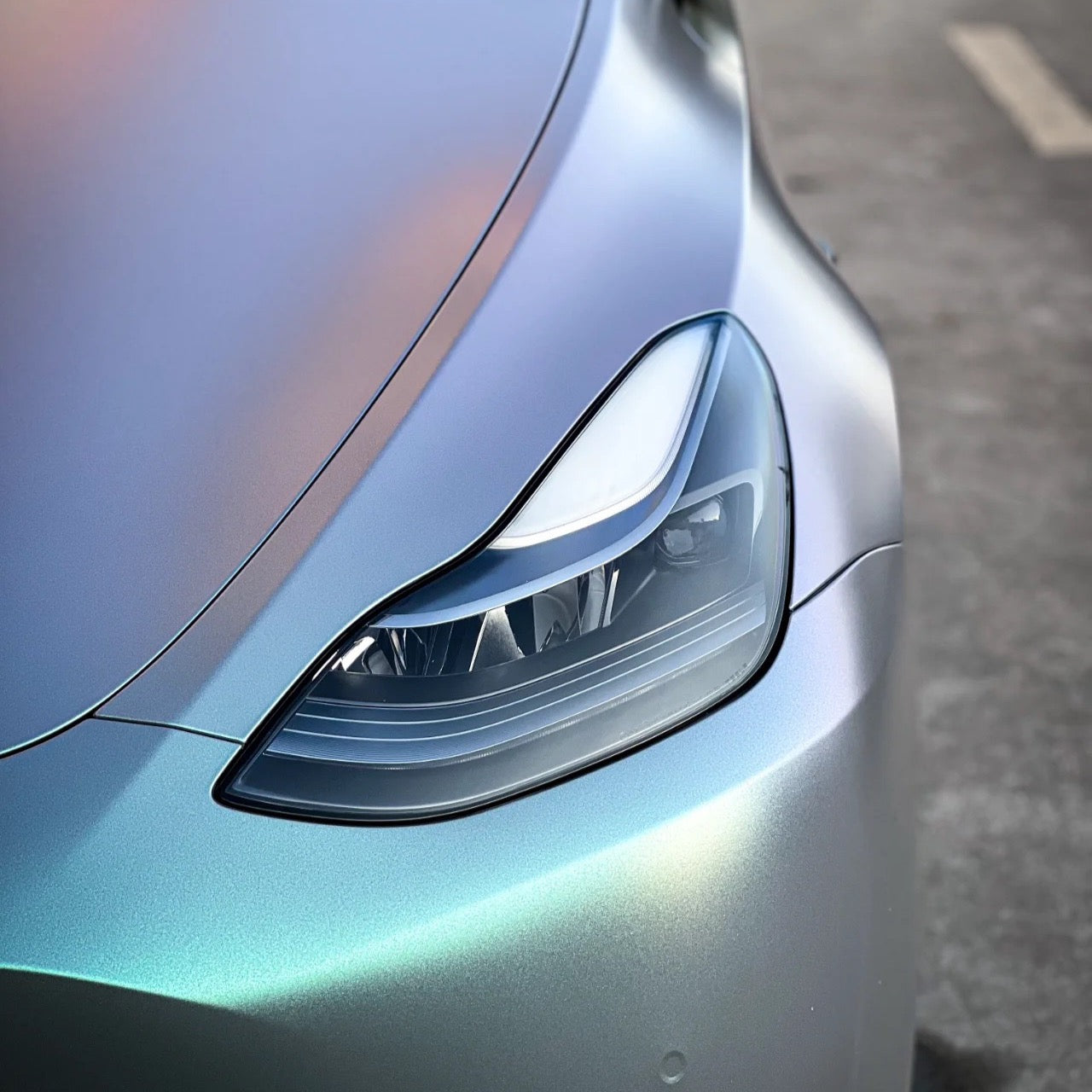Color Shift Satin Gray Blue Vinyl Wrap