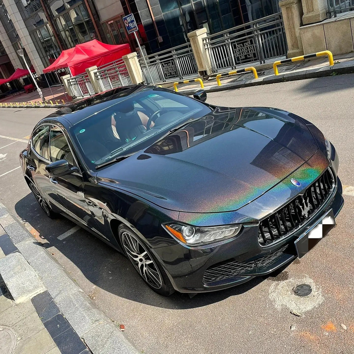Black Holographic Laser Car Wrap Vinyl – 149cm X 30cm Sheet, Glossy & Bubble-Free