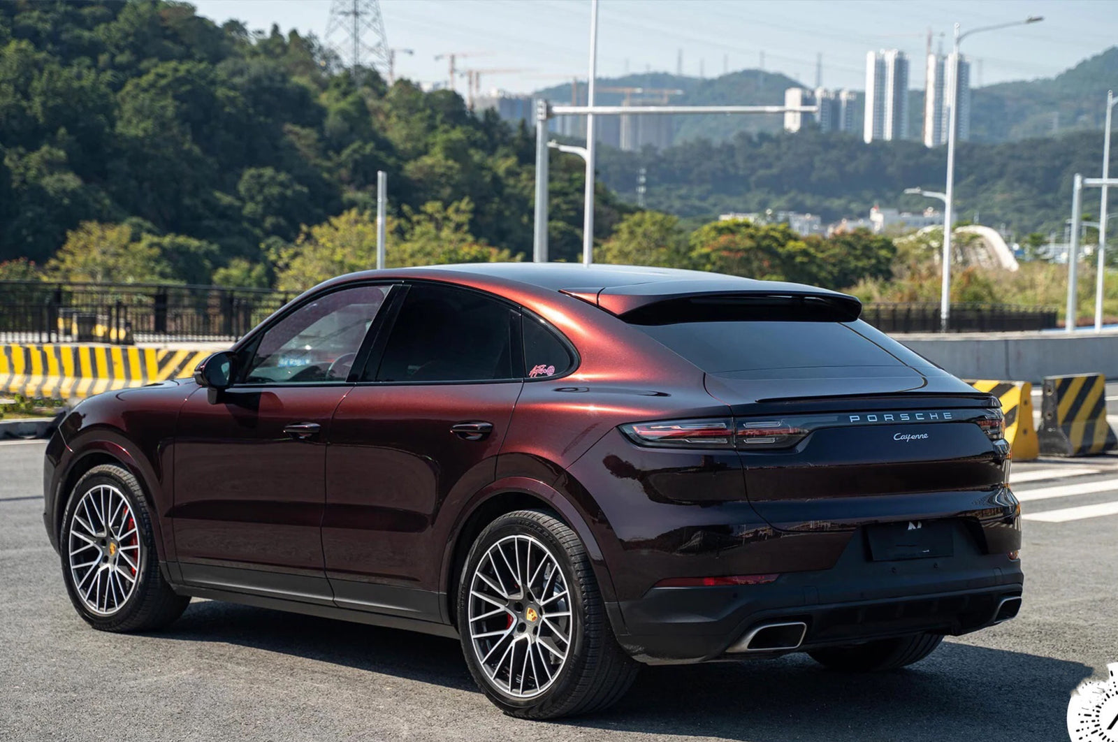 Gloss Metallic Black Red Car Wrap