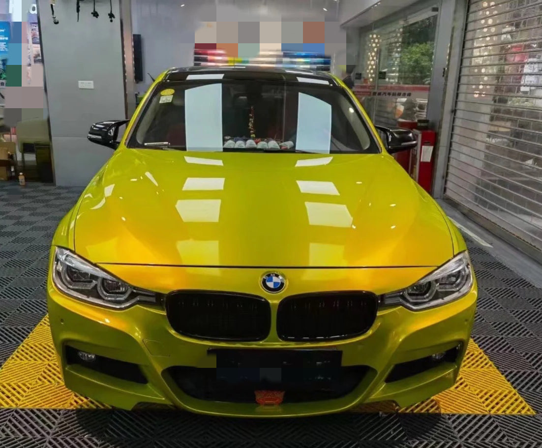 Gloss Metallic OSD Yellow Car Wrap Colored