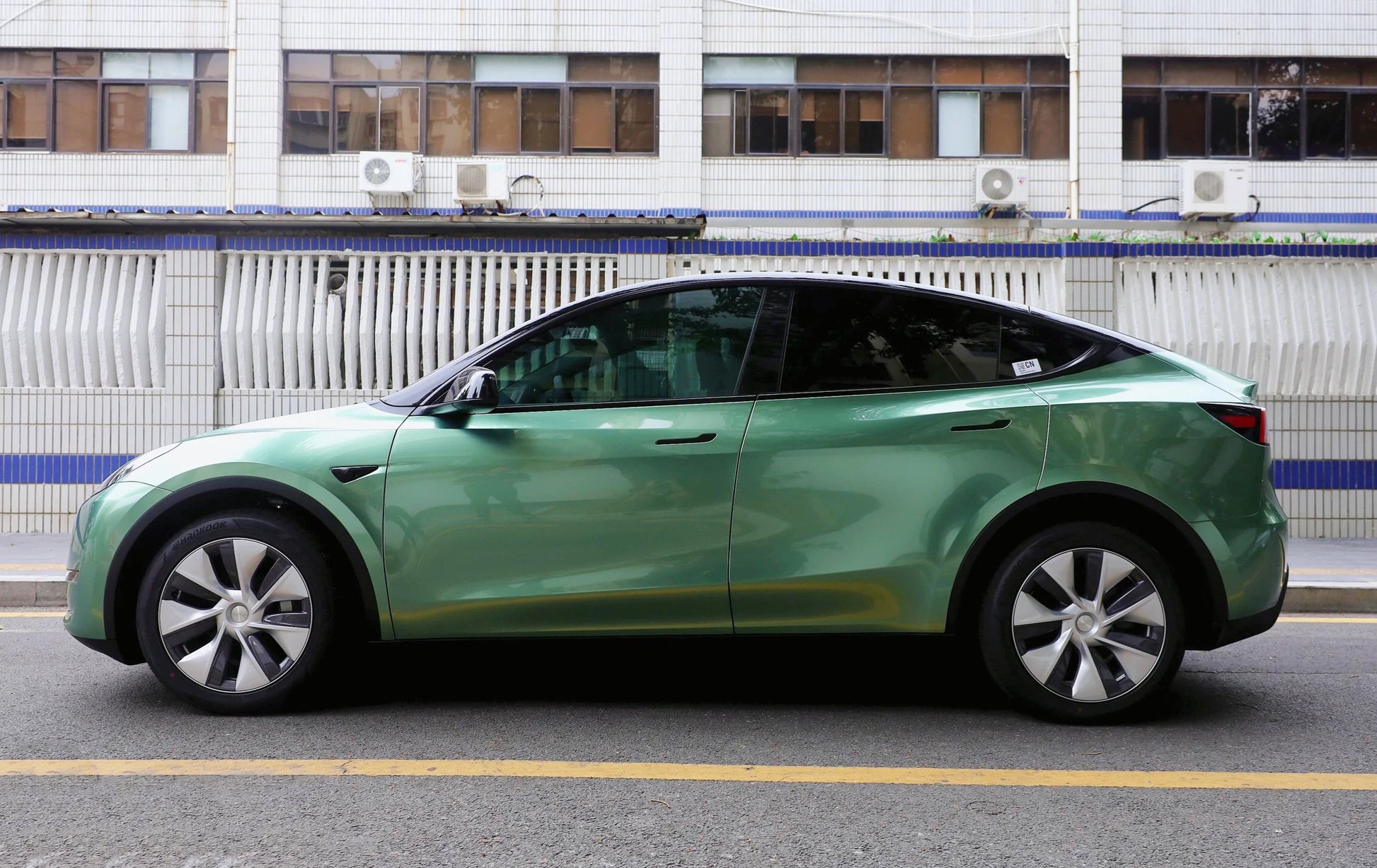 Gloss Metallic Hunter Jade Car Wrap Tesla 