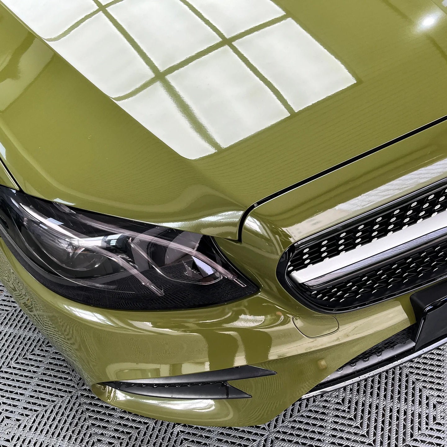Super Gloss Military Green Car Wrap Partial