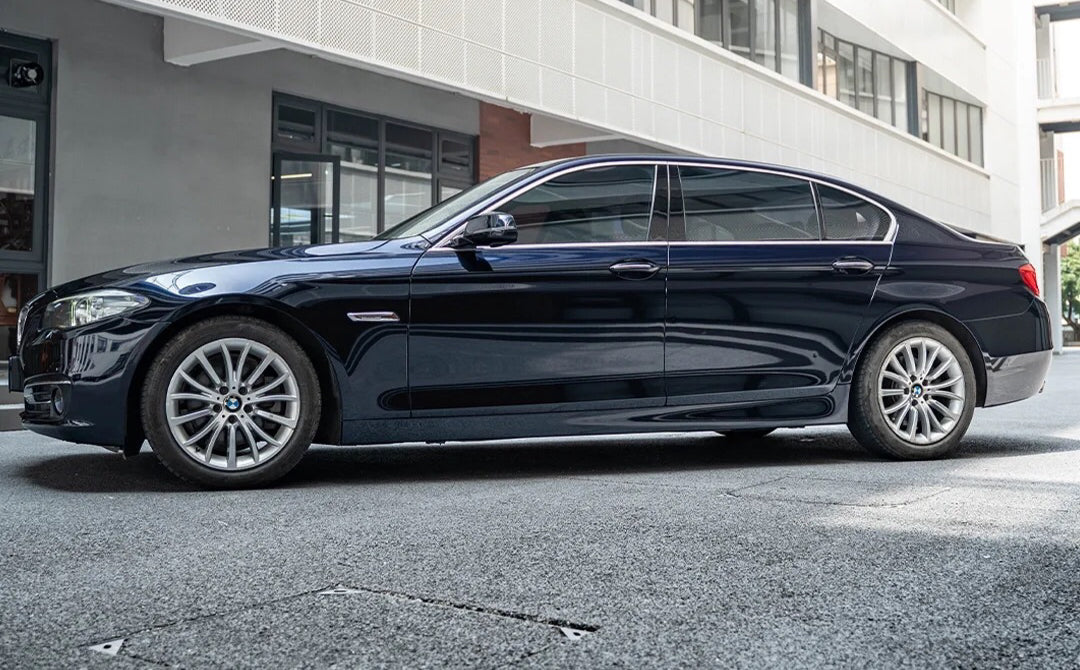 Gloss Metallic Black Blue Car Wrap
