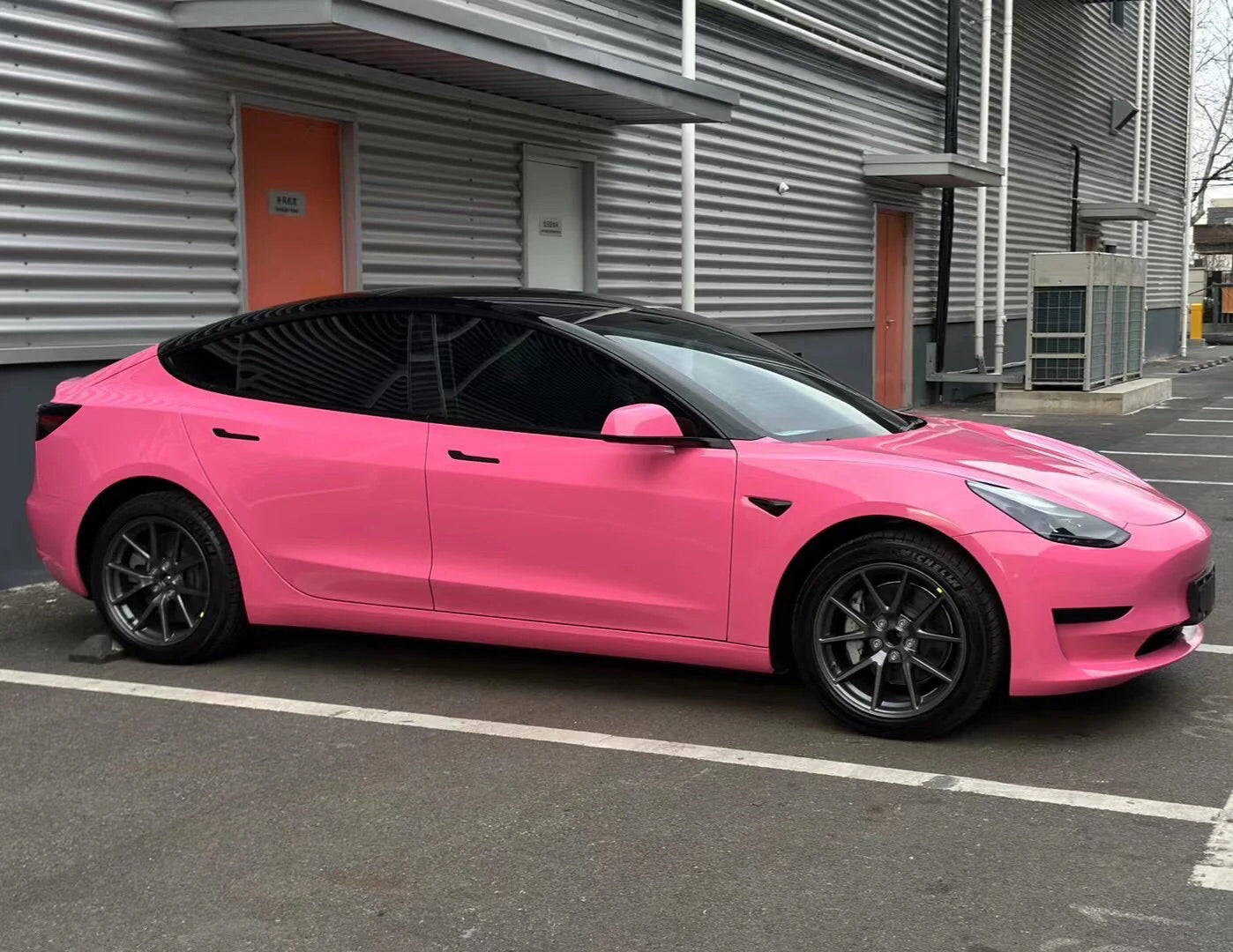 Tesla Super Gloss Pink Car Wrap