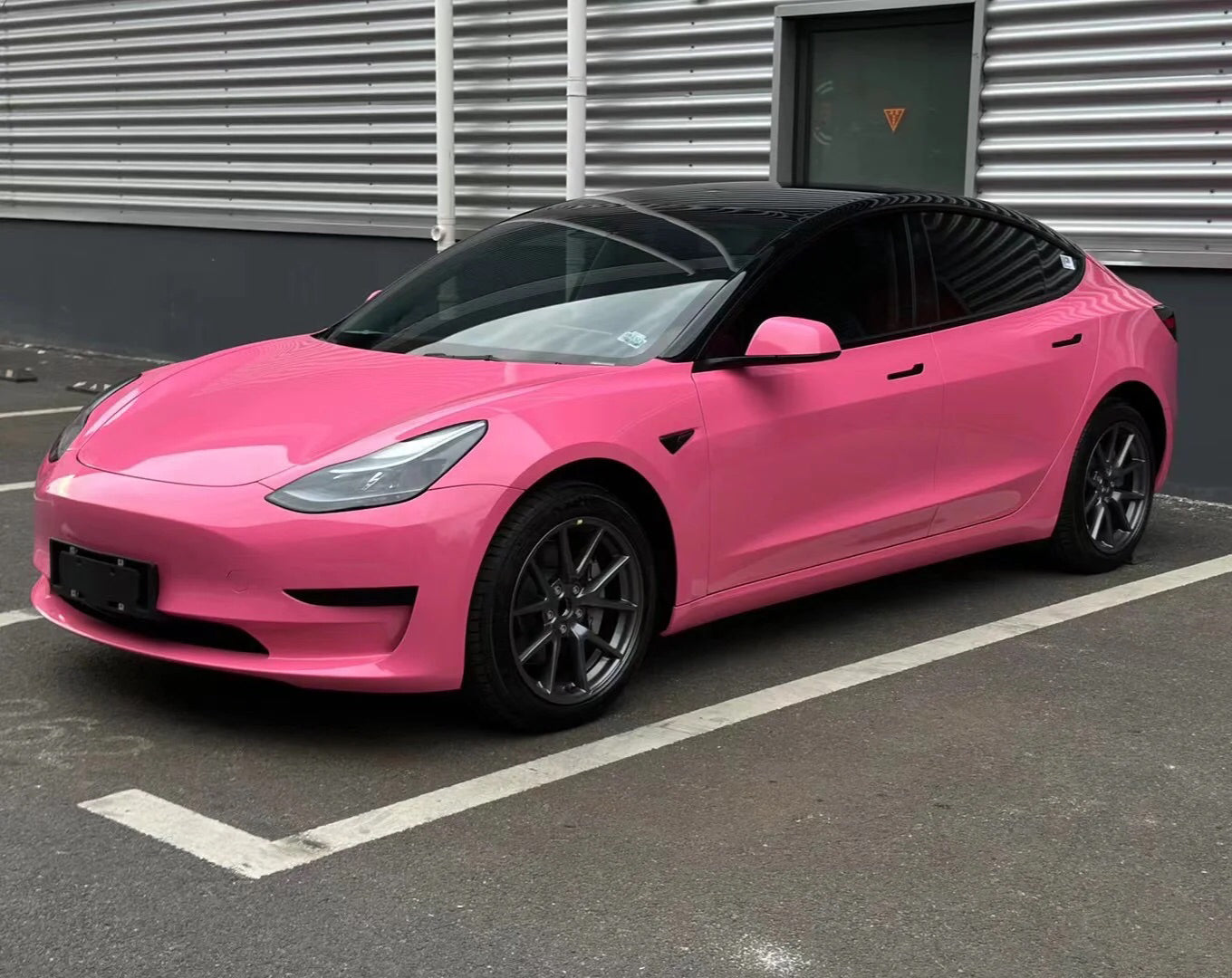 Tesla Super Gloss Pink Car Wrap