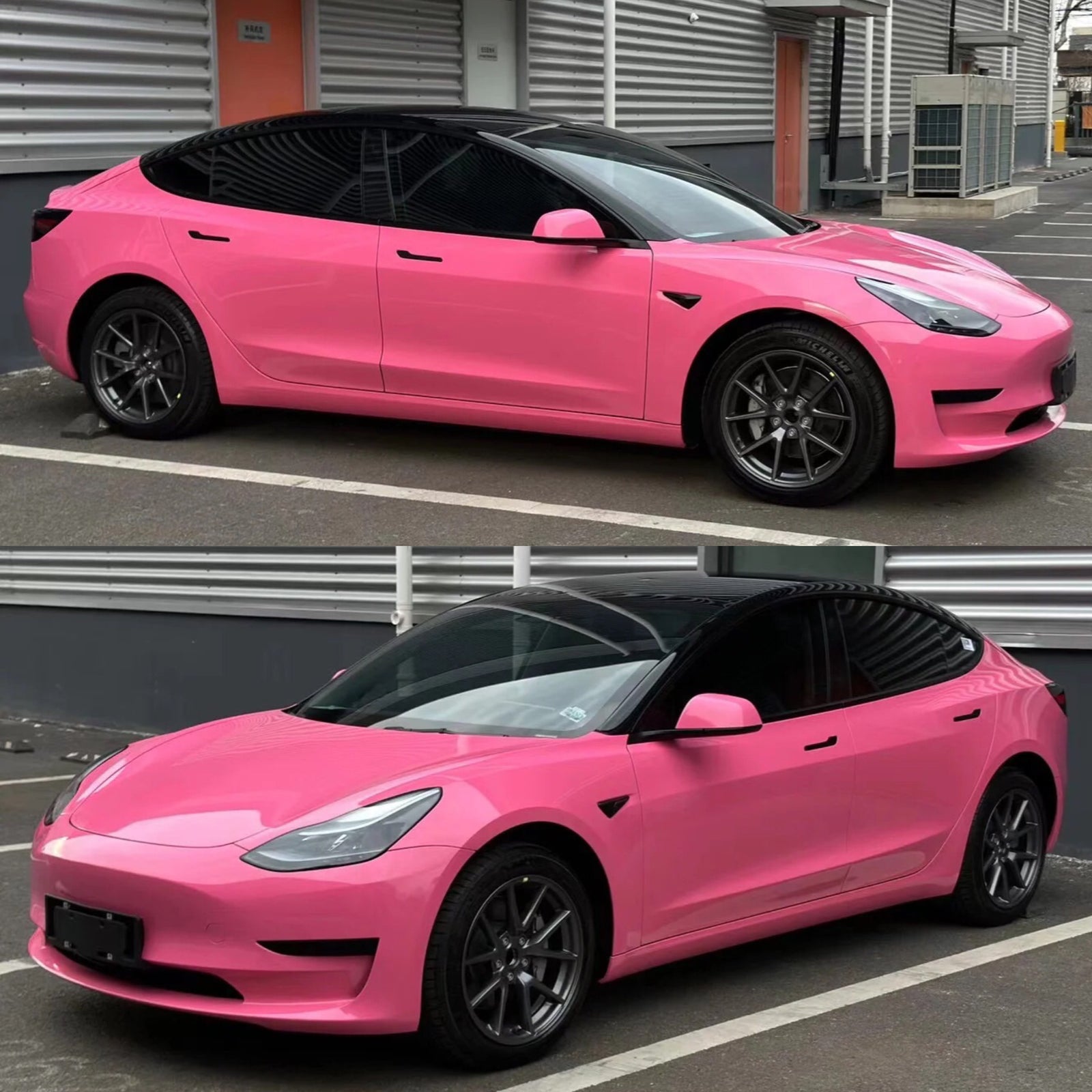 Tesla Super Gloss Pink Car Wrap