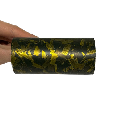 Matte Camouflage Black Gold Forged Carbon Vinyl Wrap