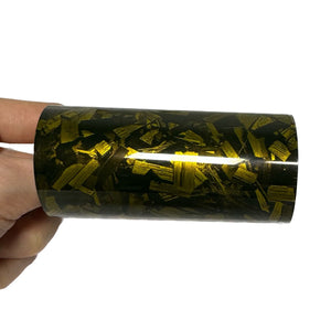 Camouflage Gloss Black Gold Forged Carbon Vinyl Wrap