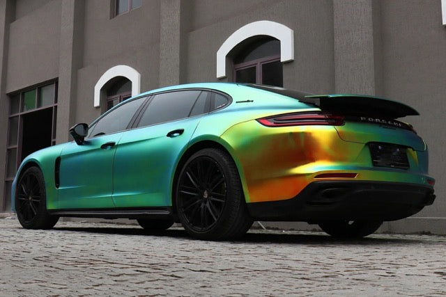 Satin Chrome Rainbow Green Vinyl Wrap Films