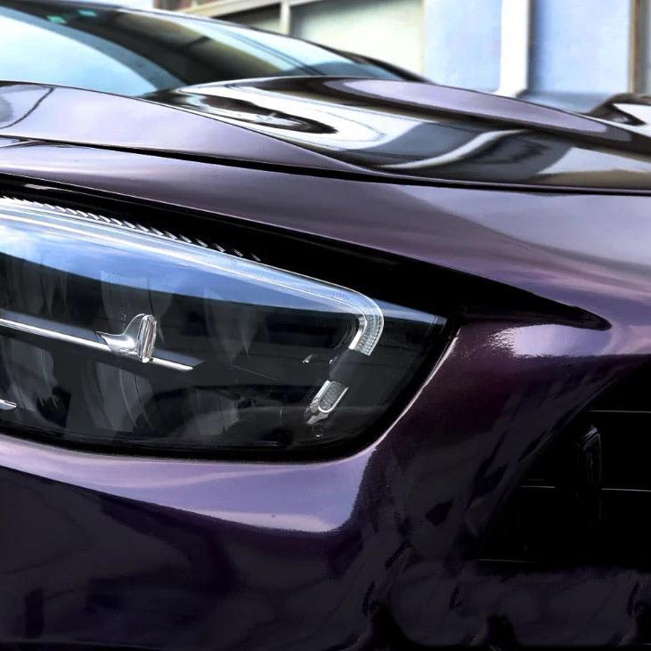 Color Shift Galaxy Dust Black Red Vinyl Wrap Partial