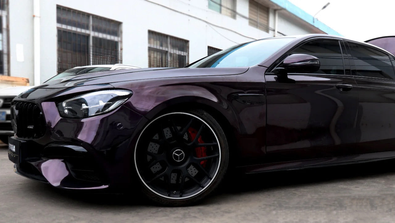 Color Shift Galaxy Dust Black Red Vinyl Wrap BMW