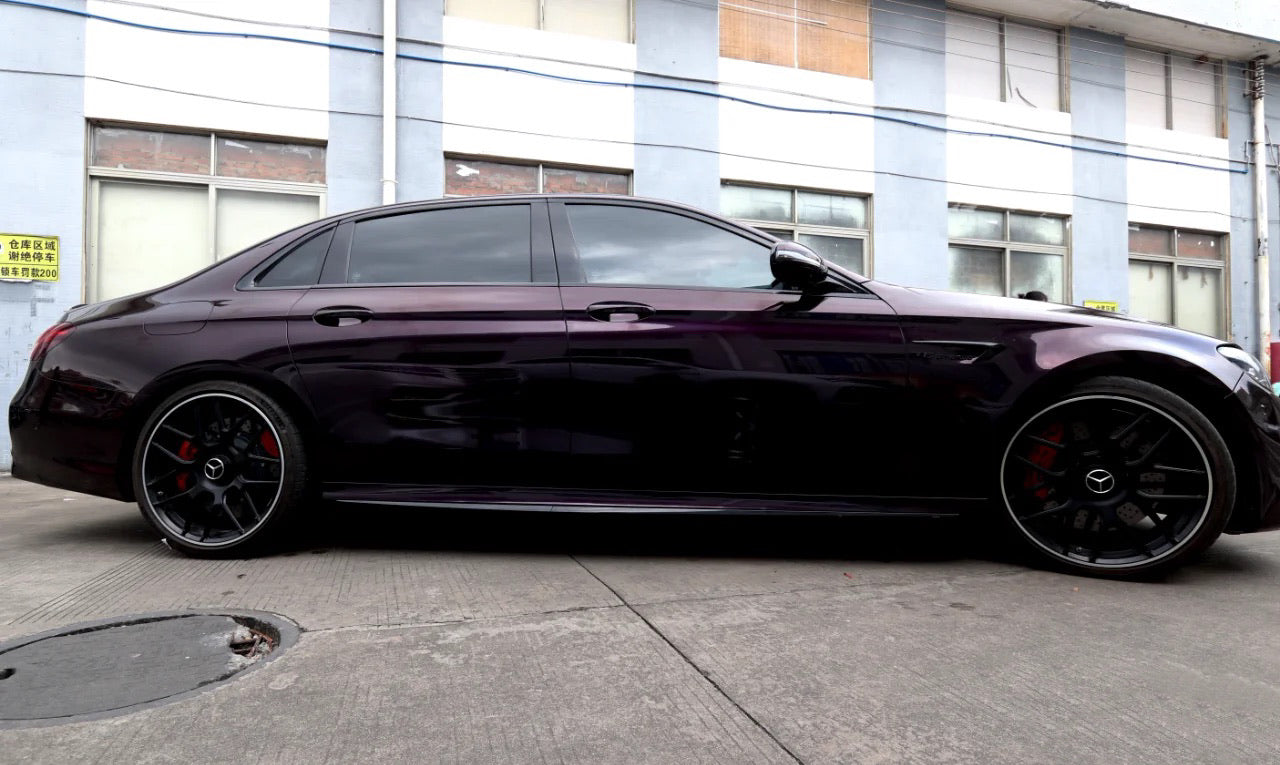 Color Shift Galaxy Dust Black Red Vinyl Wrap Car