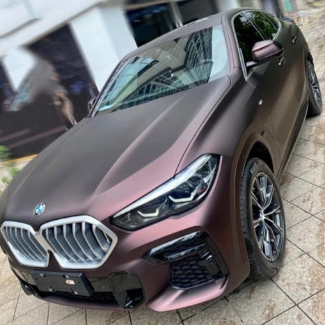 Satin Chrome Black Red Vinyl Wrap Car