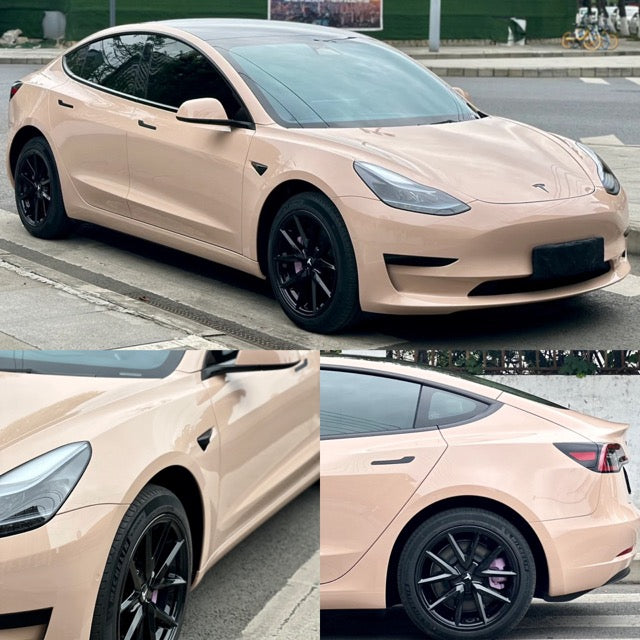 Super Gloss Milktea Vinyl Wrap Car