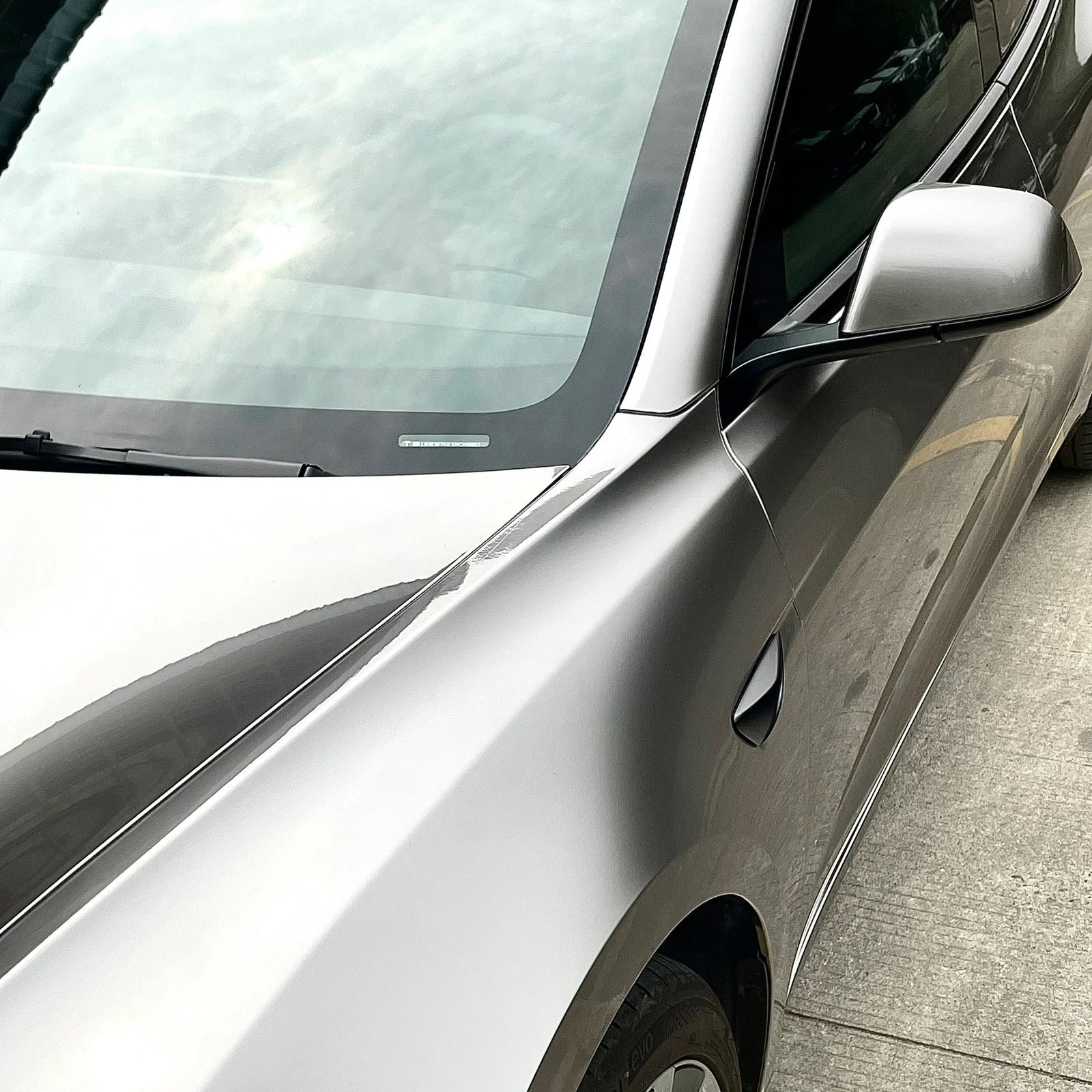 Gloss Metallic Liquid Chrome Gray Car Wrap