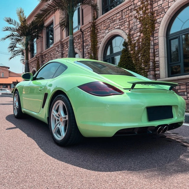 Gloss Metallic Light Green Vinyl Wrap Porsche
