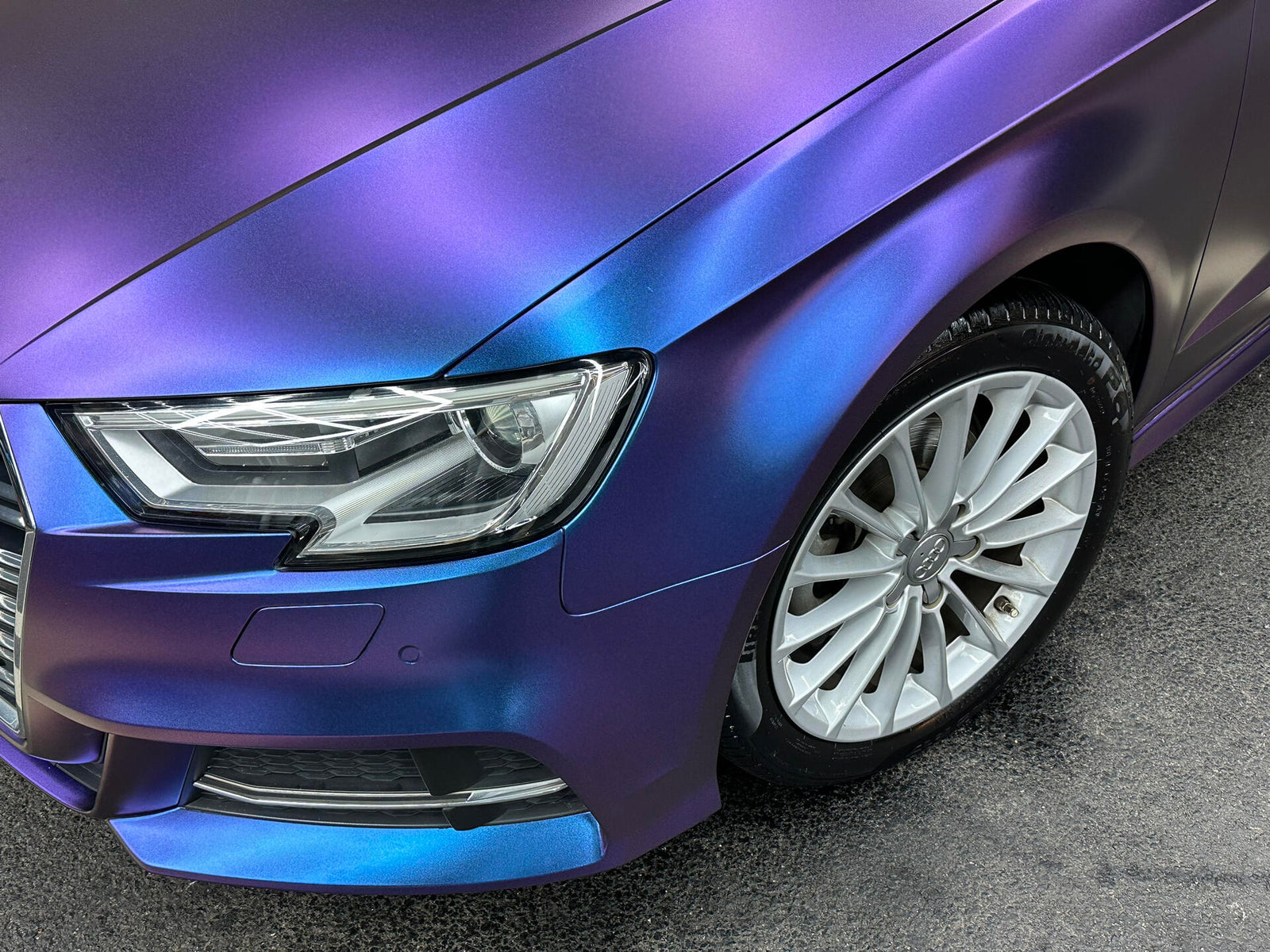 Color Shift Satin Purple Red Vinyl Wrap Auto