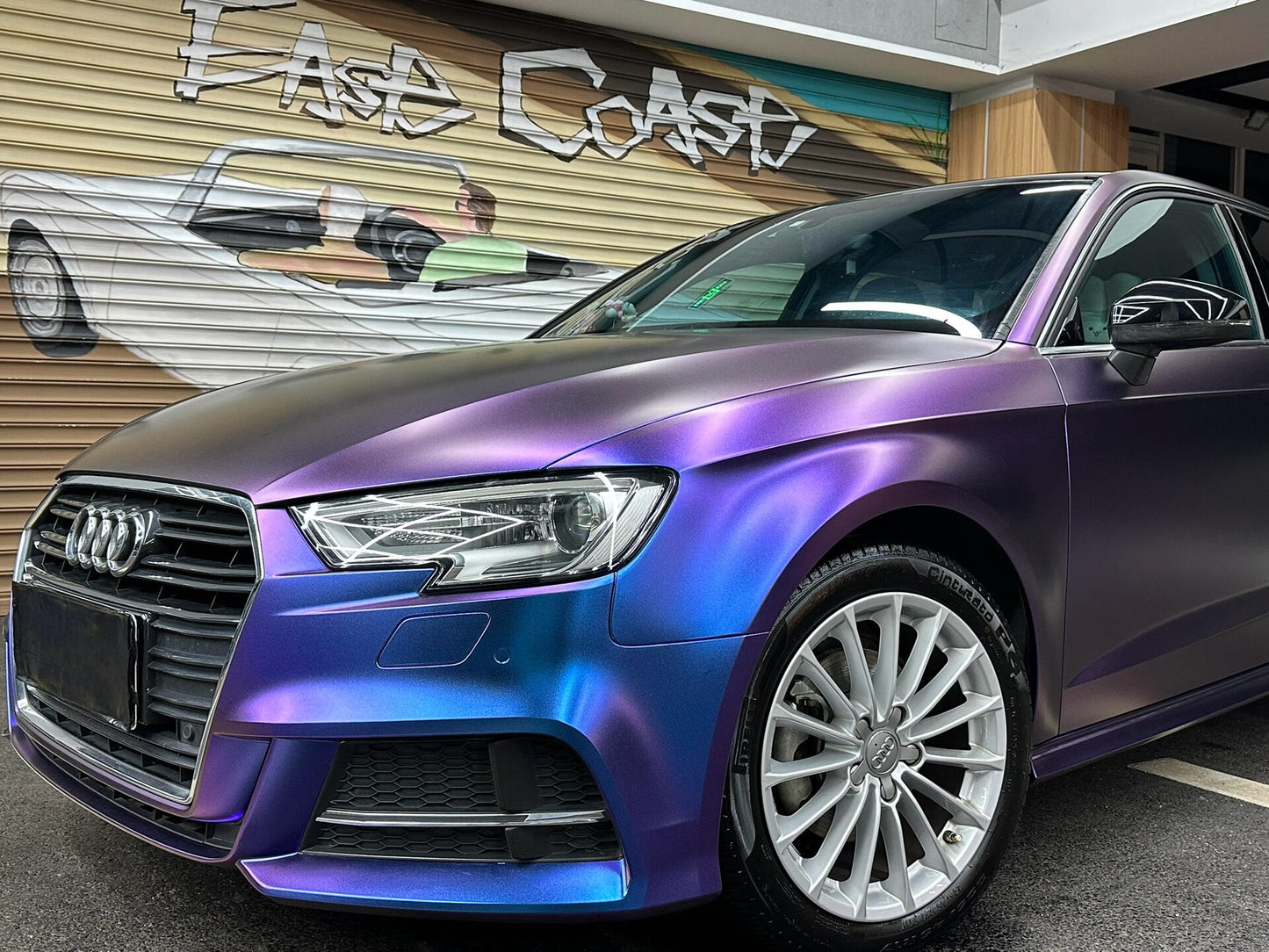 Color Shift Satin Purple Red Vinyl Wrap