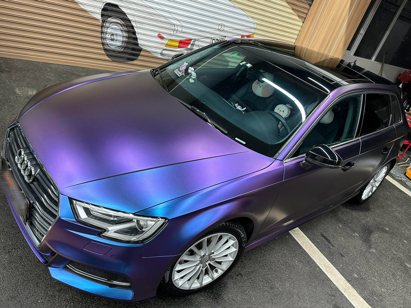 Color Shift Satin Purple Red Vinyl Wrap Vehicle